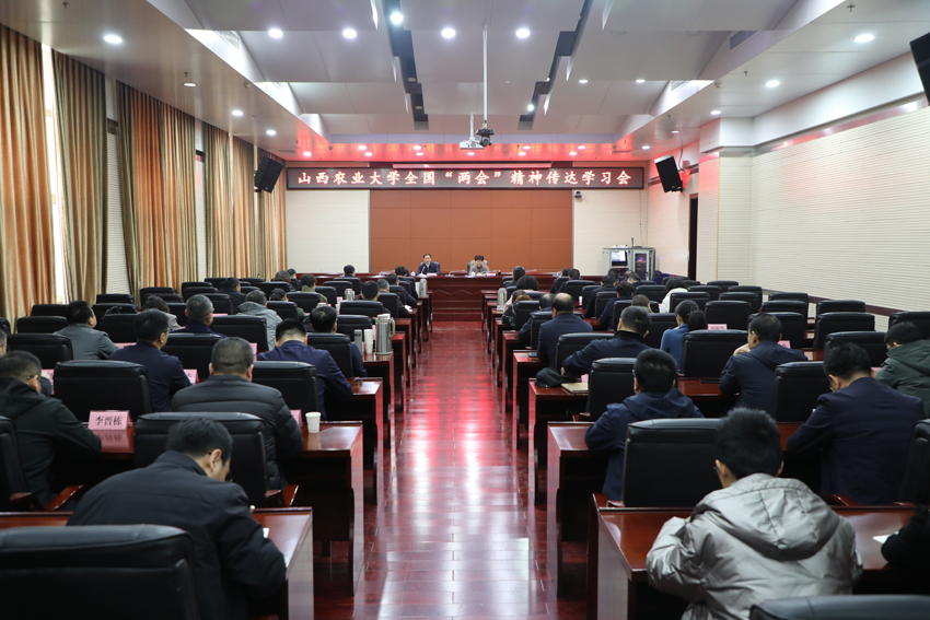 学校召开全国两会精神传达学习会